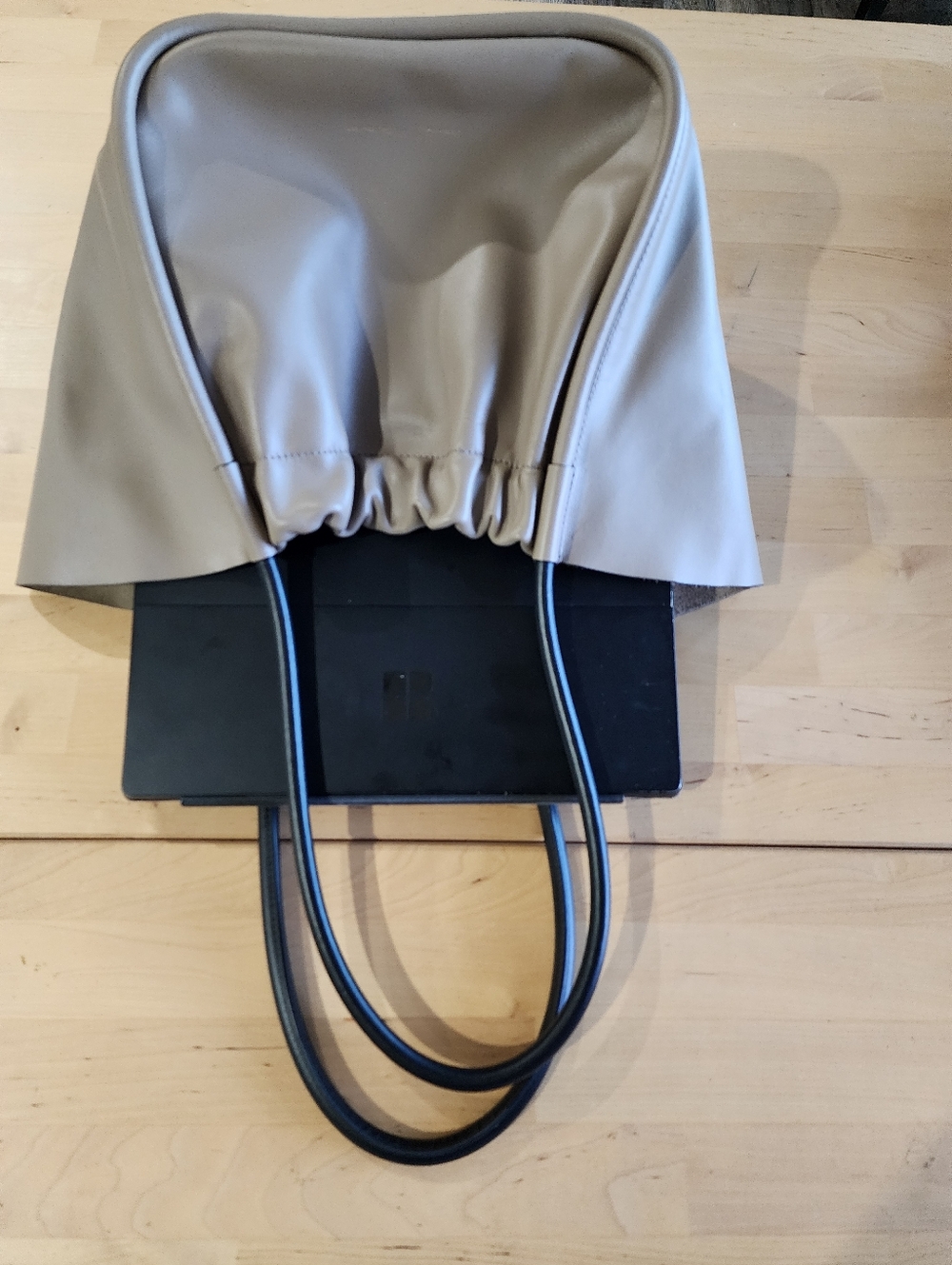PROENZA SCHOULER | Luxury Calf Leather Ruched Tote Bag | Beige - Picture 9 of 11